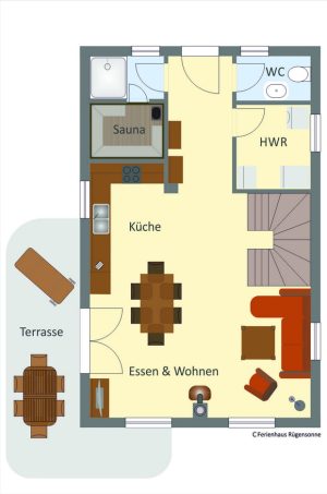 Ferienhaus Rügensonne Möbelplan EG